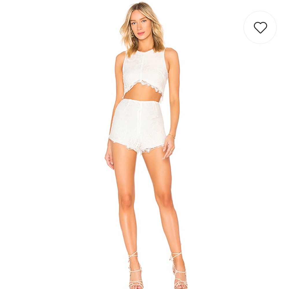 Dahlia Short and Top Set in White Lace